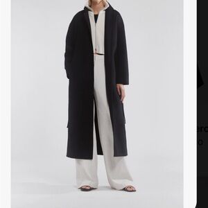 Liz Claiborne Black sweater duster with attached scarf